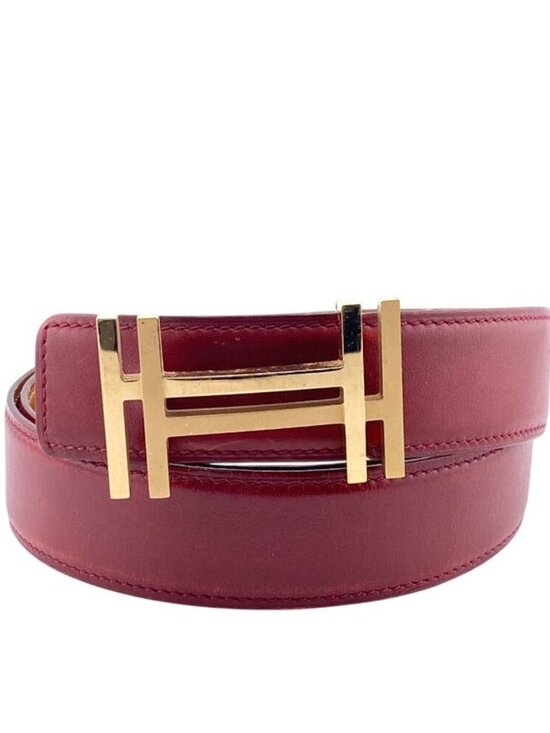 Hermes Au Carre Belt Red main image 8